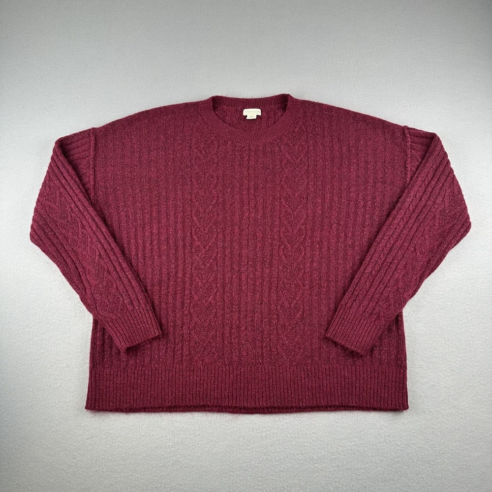 Legendary Outfitters Red Cable Knit Sweater Women's Size Large Garnet